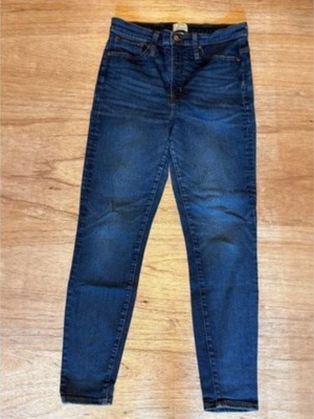 J.Crew 9" High Rise Toothpick Skinny Jeans Dark Wash Stretch Denim